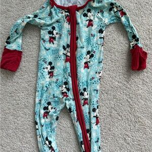 Disney Mickey Mouse Kids Footie - Light Blue and Red